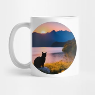 Cat watch sunset Mug